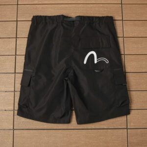 Evisu parachute black shorts