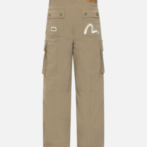 Kamon and Seagull Embroidery Loose Fit Cargo Pants