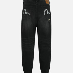 Multi Badges and Seagull Print Loose Fit Denim Joggers