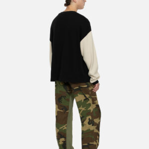 Seagull Appliqué Embroidery Baggy Fit Camo Parachute Pants